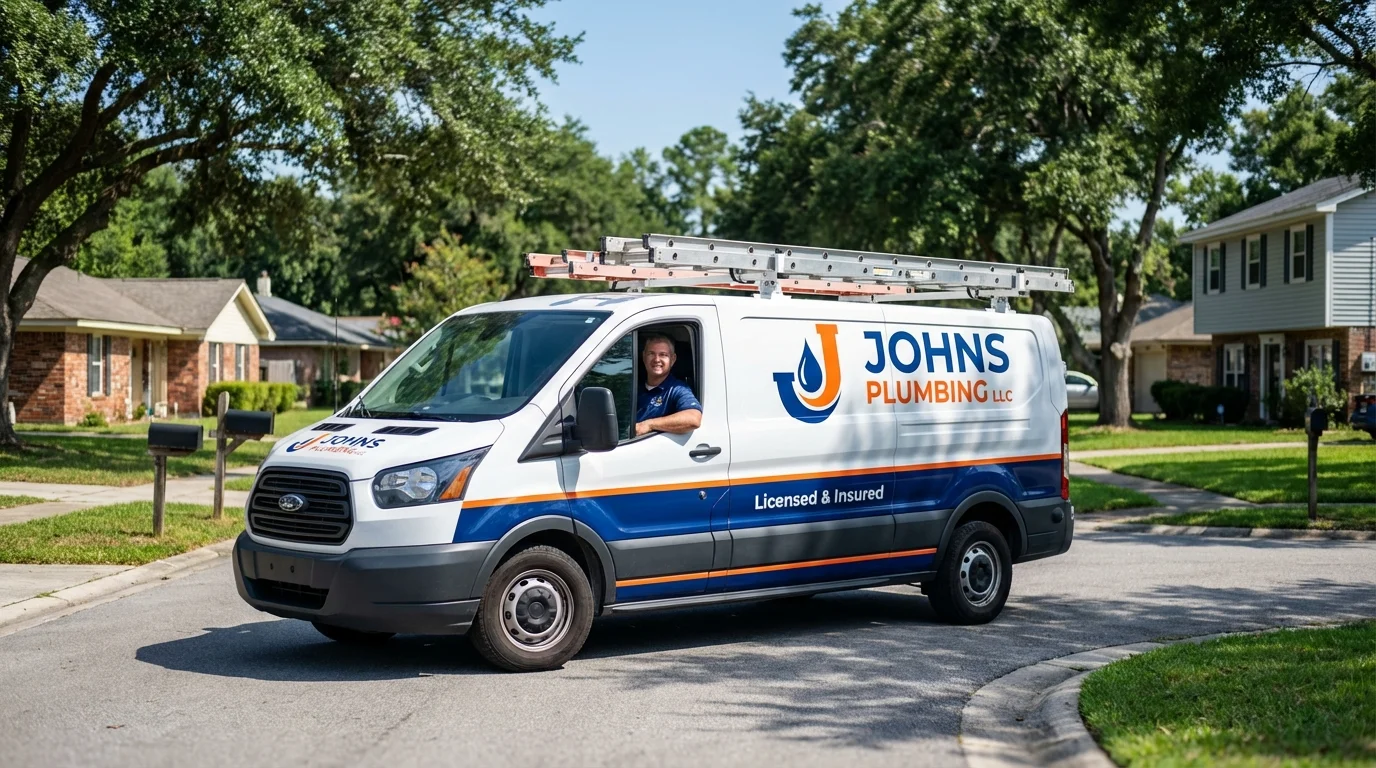 Johns Plumbing LLC service van in Lake Butler, FL