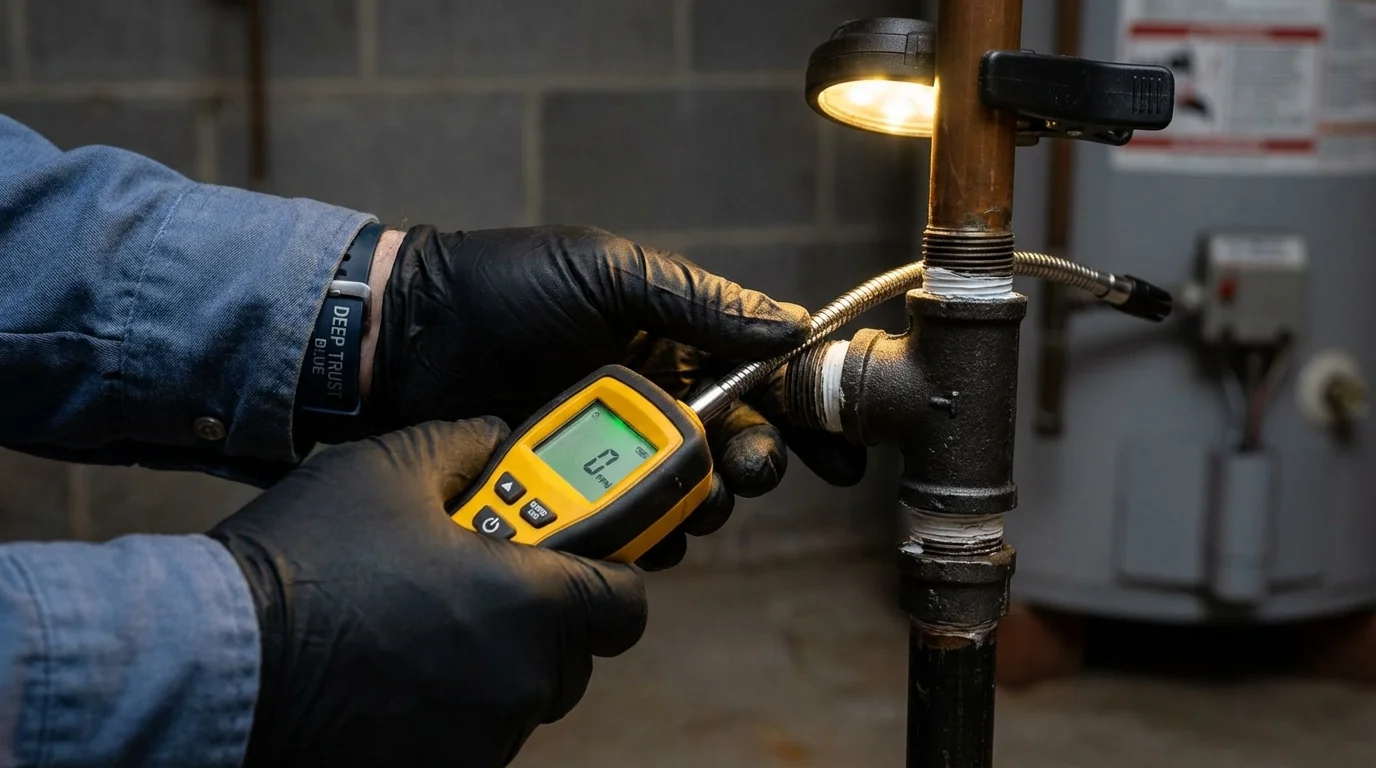 Gas leak detection with electronic sniffer by Johns Plumbing LLC in Lake Butler