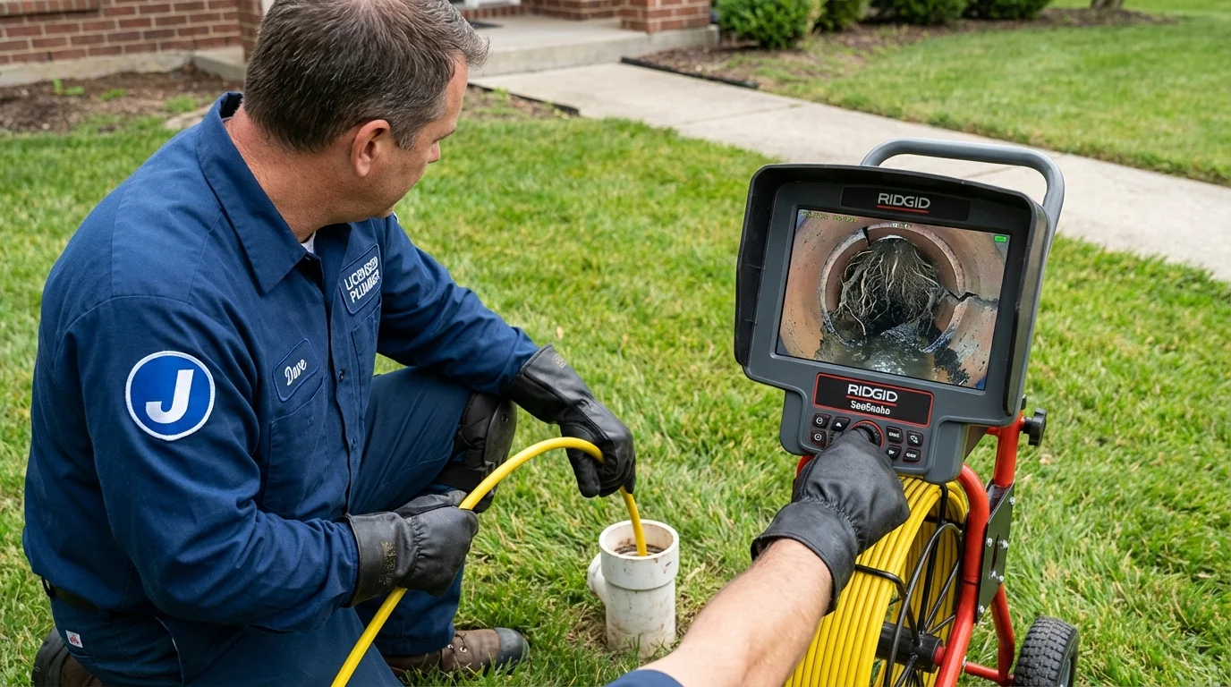 Sewer camera inspection being performed by Johns Plumbing LLC in Lake Butler