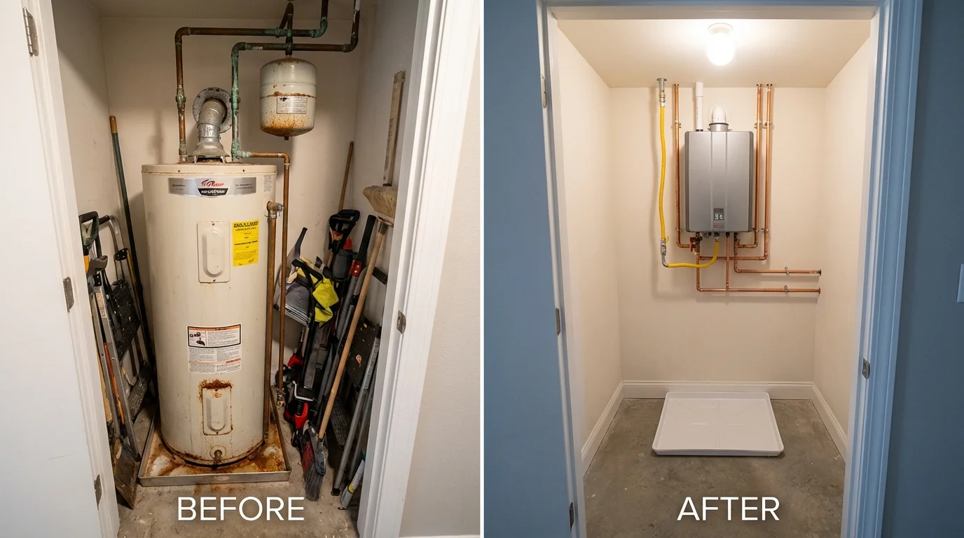 Tank water heater versus wall-mounted tankless unit comparison for Lake Butler, FL homeowners