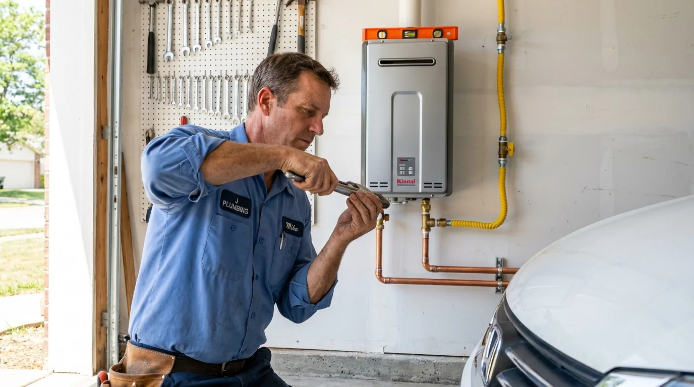 Tankless water heater installation by a Johns Plumbing LLC plumber in Lake Butler
